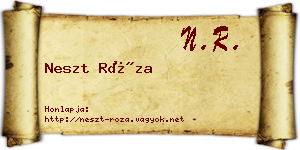 Neszt Róza névjegykártya